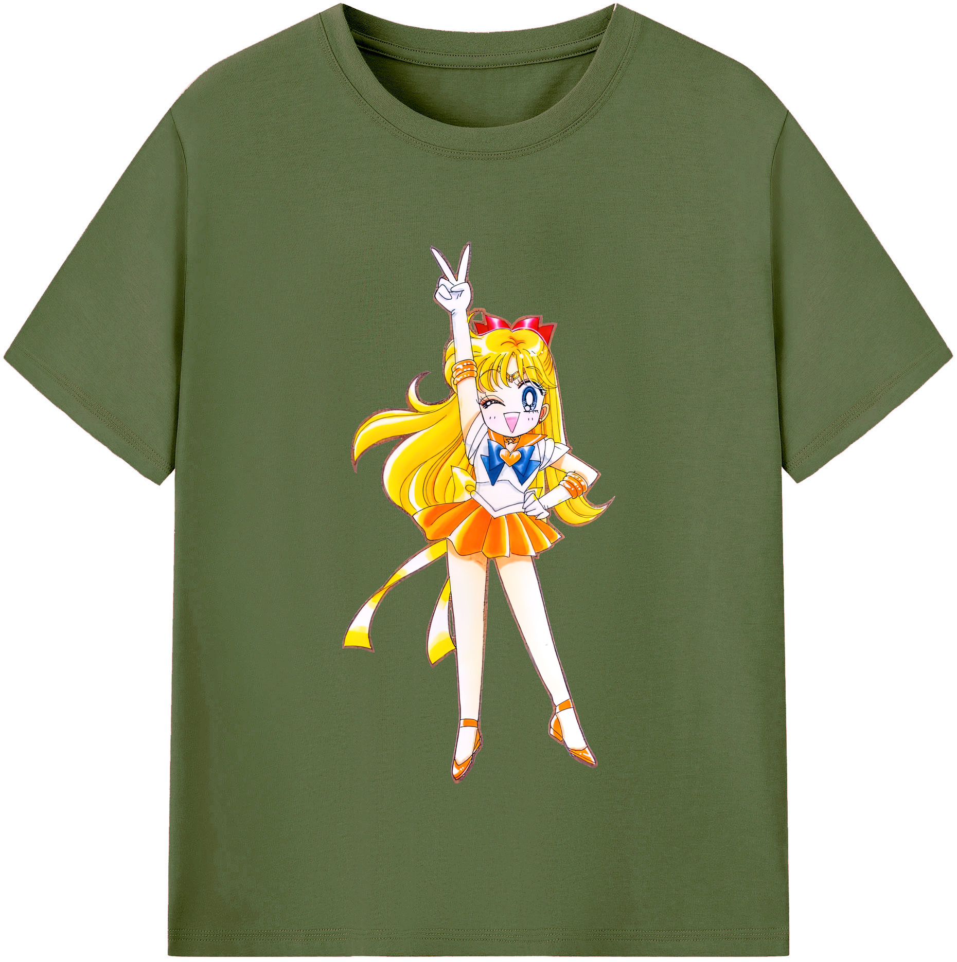 （画像用） 美少女戦士セーラームーン 愛野 美奈子 あいの みなこ Sailor Moon Aino Minako 綿100％半袖Tシャツ（フロントプリント）